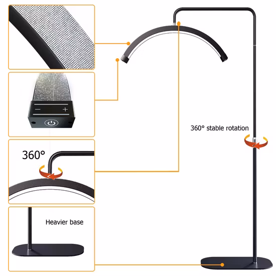 Beauty Salon LED Light 8X Magnifying Lamp for Inspection Eyelash Extension LED Magnifier Lamp