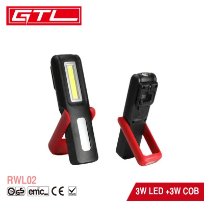 Lampada da ispezione portatile Torcia da lavoro multifunzione ricaricabile USB COB LED con supporto magnetico e gancio