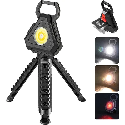 Mini torcia ricaricabile COB Lampada portachiavi LED portatile ad alta potenza Lampada da lavoro tascabile Cena luminosa Lanterna da campeggio